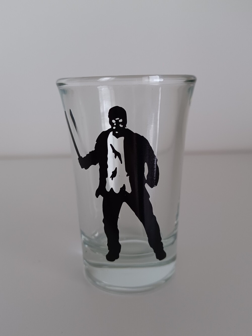 Jason Voorhees Friday The 13th Clear And Black Shot Glass Horror Barware